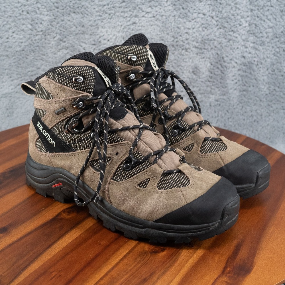 Salomon Discovery GTX Hiking Boot Men 9 Brown Leather Waterproof Outdoor